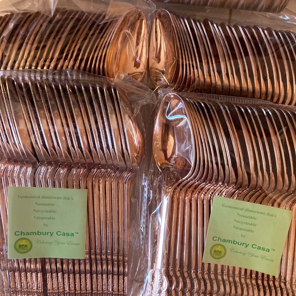 Chambury Casa Other - NWT 96 ROSE GOLD HEAVY WEIGHT DISPOSABLE SPOONS